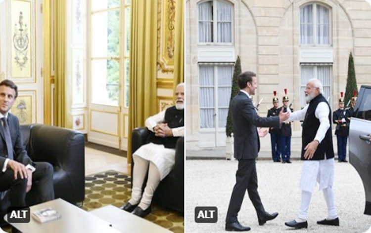 प्रधानमंत्री नरेंद्र मोदी ने पेरिस में फ्रांस के राष्ट्रपति इमैनुएल मैक्रों के साथ वार्ता की