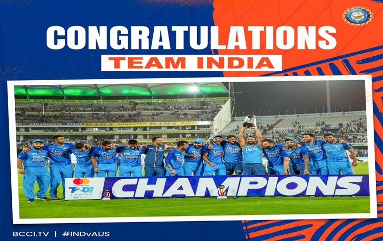 भारत ने तीसरे और अंतिम टी-ट्वेंटी मैच में ऑस्‍ट्रेलिया को छह विकेट से हराकर श्रृंखला 2-1 से जीती