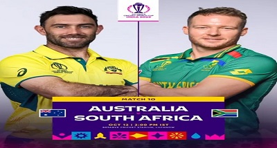 आईसीसी क्रिकेट विश्व कप में लखनऊ में आज ऑस्ट्रेलिया का सामना दक्षिण अफ्रीका से होगा