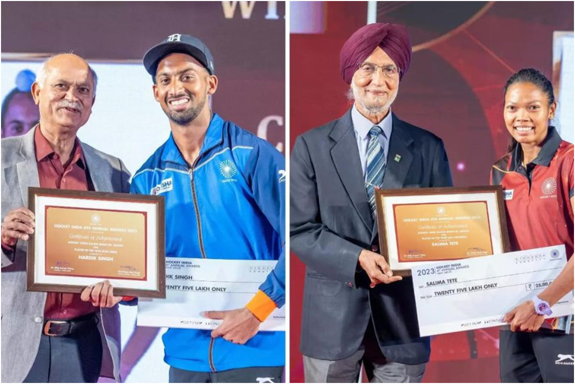 हार्दिक सिंह और सलीमा टेटे को हॉकी इंडिया पुरस्कार 2023 में सम्मानित किया गया :-